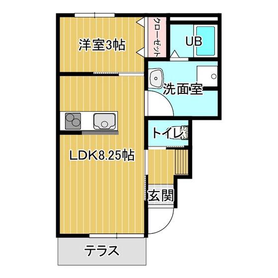 コート・ダカール中津(1LDK/1階)の間取り写真