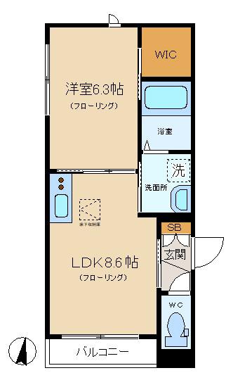 ボヌール ウエスト(1LDK/1階)の間取り写真