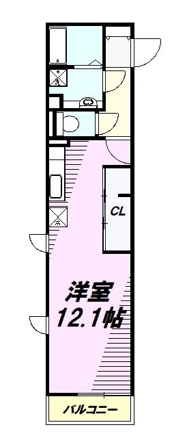 ベルチェドマーニ(ワンルーム/2階)の間取り写真