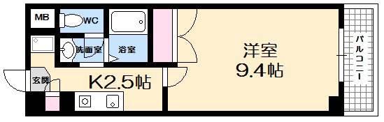 西広島ビレッジ(1K/5階)の間取り写真
