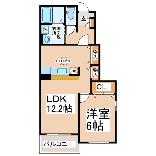 ラ・フォレスタRYU・H・I・J・K(1LDK/1階)の間取り写真