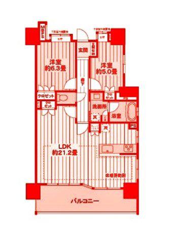 ライオンズ横濱マークレジデンス(2LDK/10階)の間取り写真