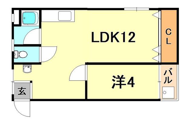 クリーンハイツ大原(1LDK/3階)の間取り写真