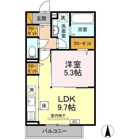 アルヴェアーレI(1LDK/1階)の間取り写真
