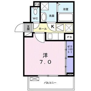 グランディア 矢田(1K/1階)の間取り写真