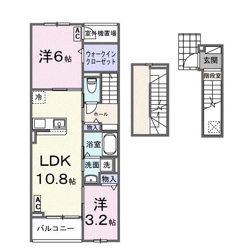 ソルジエンテ(2LDK/3階)の間取り写真