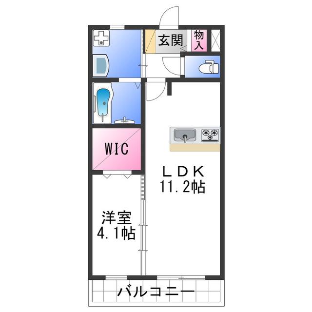 ノース・タツノII(1LDK/2階)の間取り写真