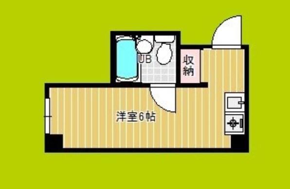 堀江グリーンハイツ(ワンルーム/3階)の間取り写真