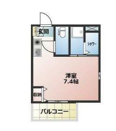 白金510ハウス F(ワンルーム/3階)の間取り写真