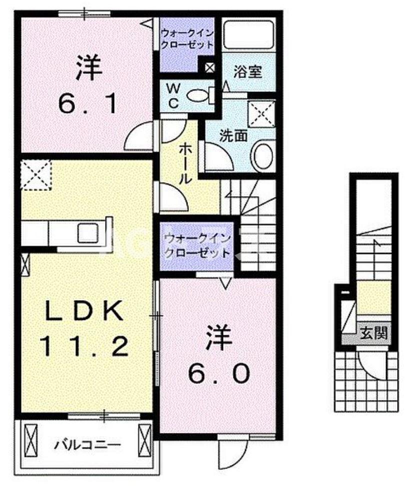 レジェンドXVIII(2LDK/2階)の間取り写真