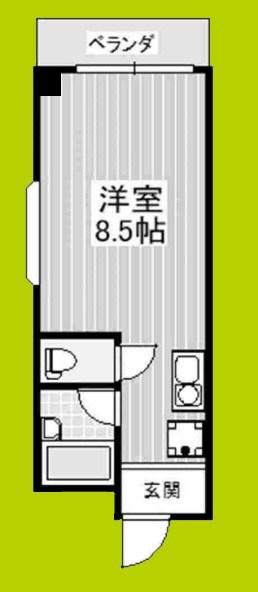 グローリー淀川(ワンルーム/2階)の間取り写真