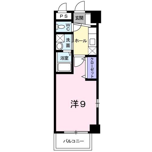 プラウドコート(1K/1階)の間取り写真