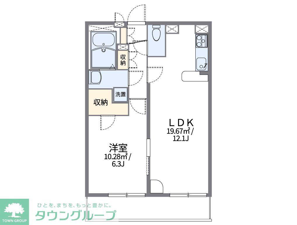 レオパレスイーストAGEI(1LDK/3階)の間取り写真