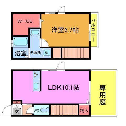 ラ・プリマヴェーラ(1LDK/1階)の間取り写真