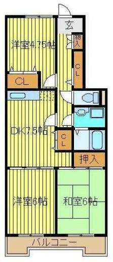 プレミールオンダ(3DK/2階)の間取り写真