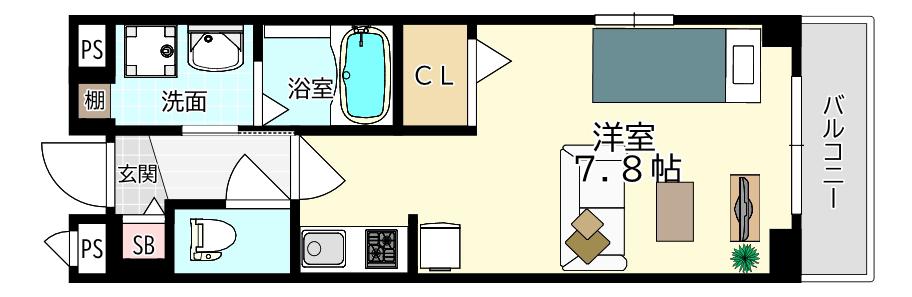 ラポールII(ワンルーム/3階)の間取り写真