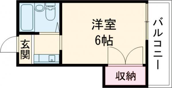 アートハウスなら(ワンルーム/2階)の間取り写真