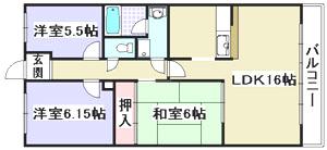 ロイヤルエイトコートⅠ(3LDK/2階)の間取り写真