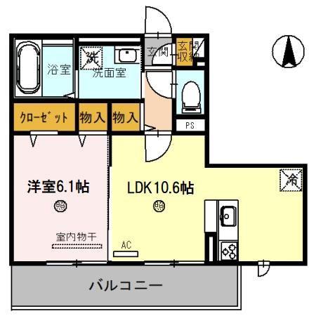 LUXE LABAGUE(1LDK/3階)の間取り写真