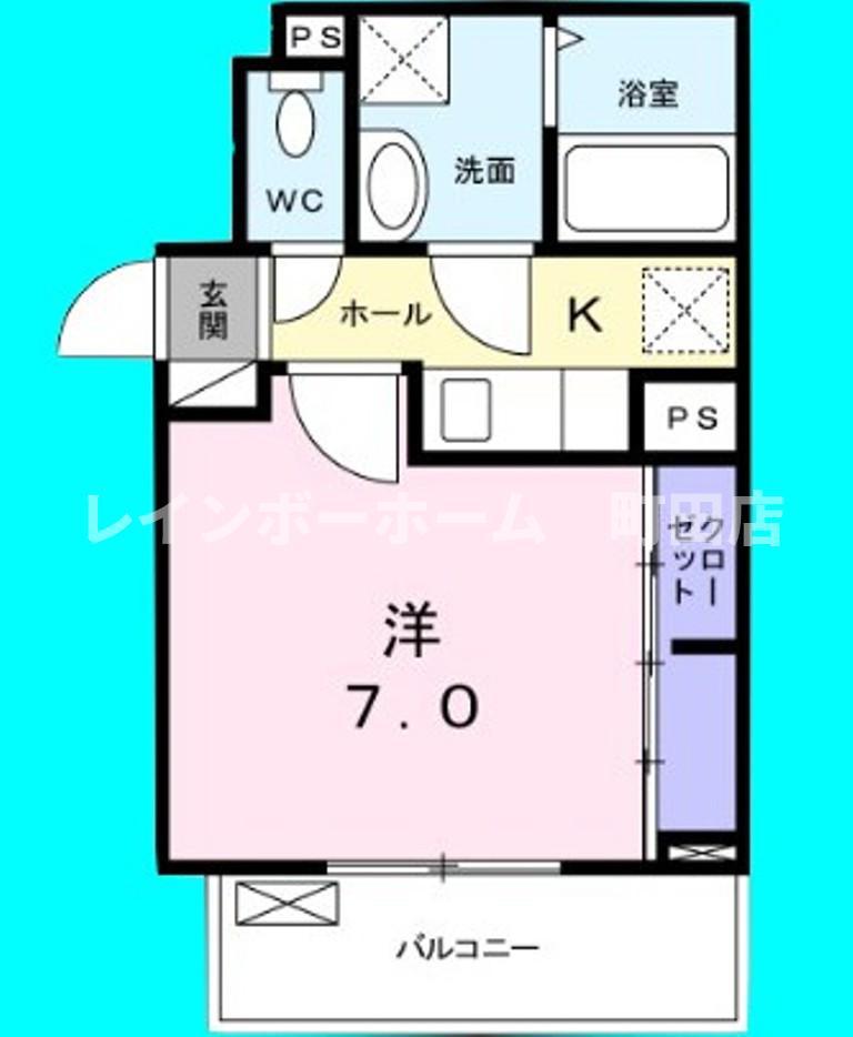 ラフィーネⅠ(1K/3階)の間取り写真