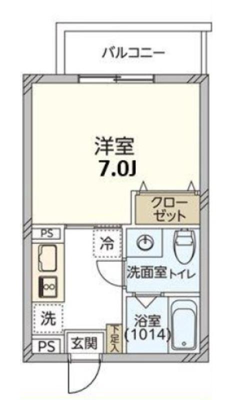 東急池上線 蓮沼駅 徒歩10分 4階建 築6年(1K/4階)の間取り写真