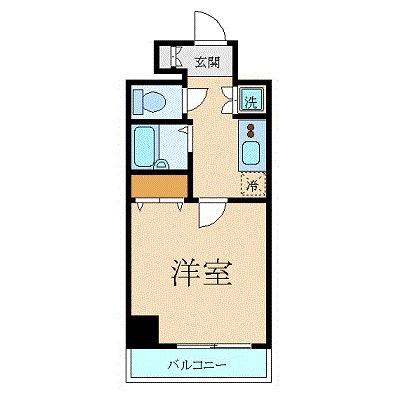 スカイコートヴィーダ五反田ウエスト(1K/12階)の間取り写真