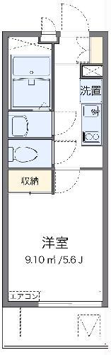 レオパレス川崎港町(1K/1階)の間取り写真