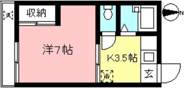 キャロットハウス(1K/2階)の間取り写真