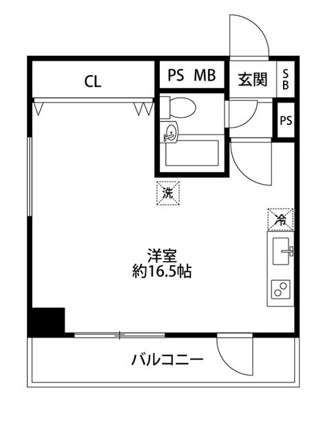 第22宮庭マンション(ワンルーム/10階)の間取り写真