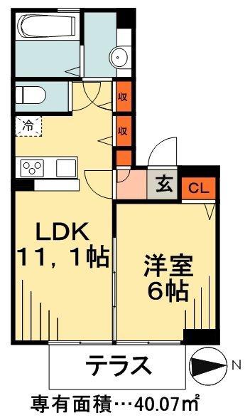 アルブル コインシデンス(1LDK/1階)の間取り写真