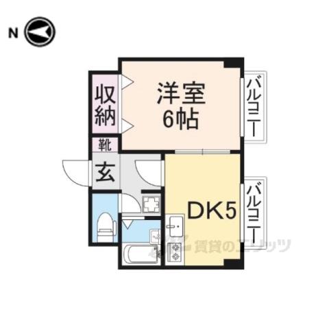 BELONG香里園(1DK/3階)の間取り写真