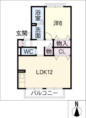 グランシャリオ(1LDK/2階)の間取り写真