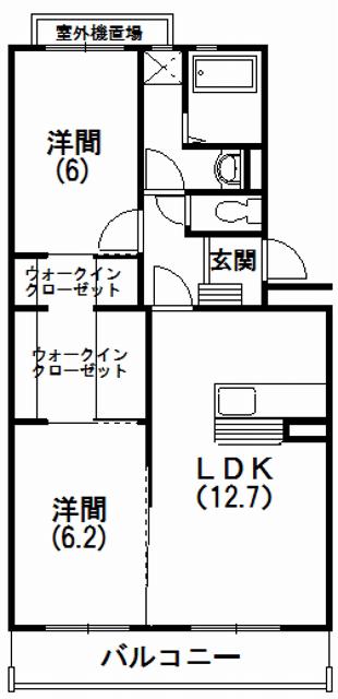 プリムローズ(2LDK/1階)の間取り写真