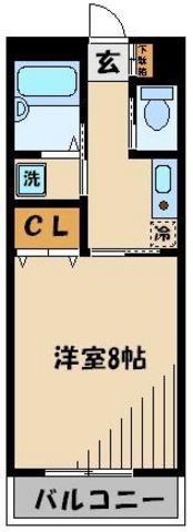 アンプルール フェールクレアシオ(1K/2階)の間取り写真