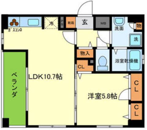 シェーンブルン(1LDK/3階)の間取り写真