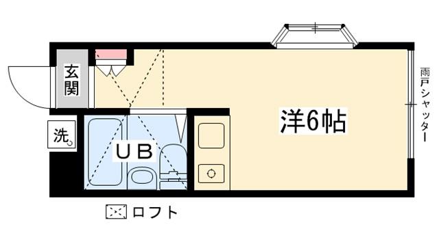 ロッシェルI(ワンルーム/2階)の間取り写真