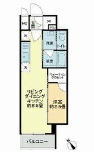 ザ・ライオンズフォーシア今池(1LDK/5階)の間取り写真