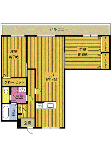 エグゼファーム(2LDK/5階)の間取り写真