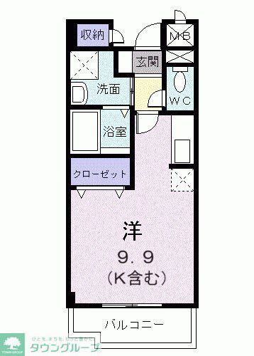 フロリーレン・セキ(ワンルーム/2階)の間取り写真