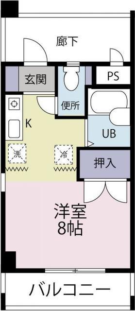姪浜キドビル(1K/4階)の間取り写真