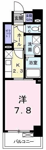 ディアコート(1K/1階)の間取り写真