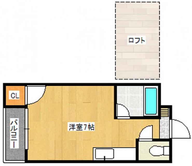 シャーミー諏訪野(ワンルーム/2階)の間取り写真