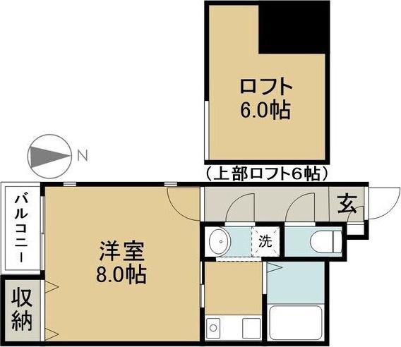 ベルハウスII(1K/1階)の間取り写真