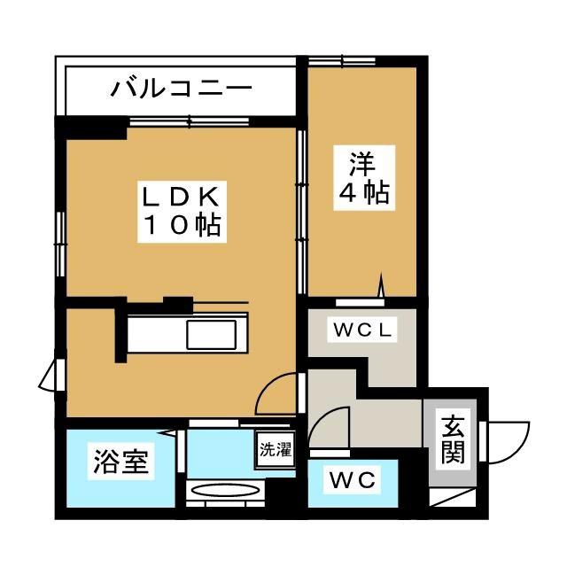 セジュール師岡町(1LDK/1階)の間取り写真