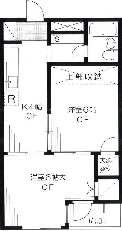 グリーンハイツ本郷(2K/1階)の間取り写真