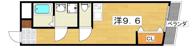 JOB-II号館(ワンルーム/3階)の間取り写真