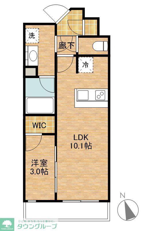 ブラントン薬院(1LDK/4階)の間取り写真