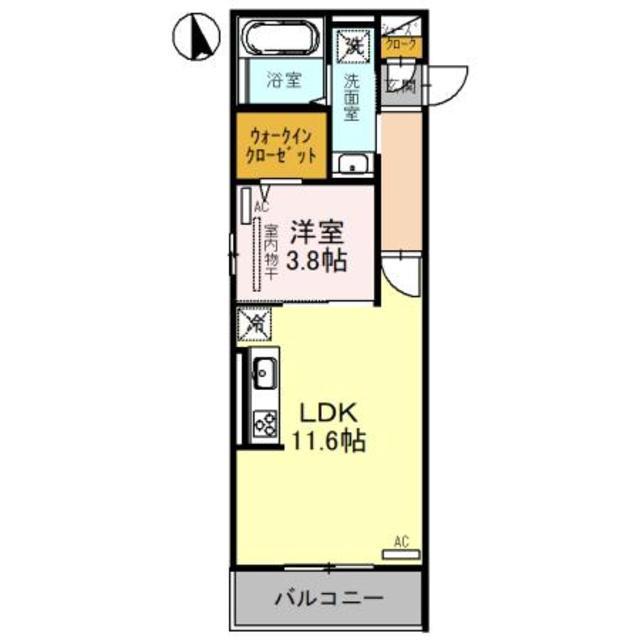 クラシスト堺東(1LDK/2階)の間取り写真