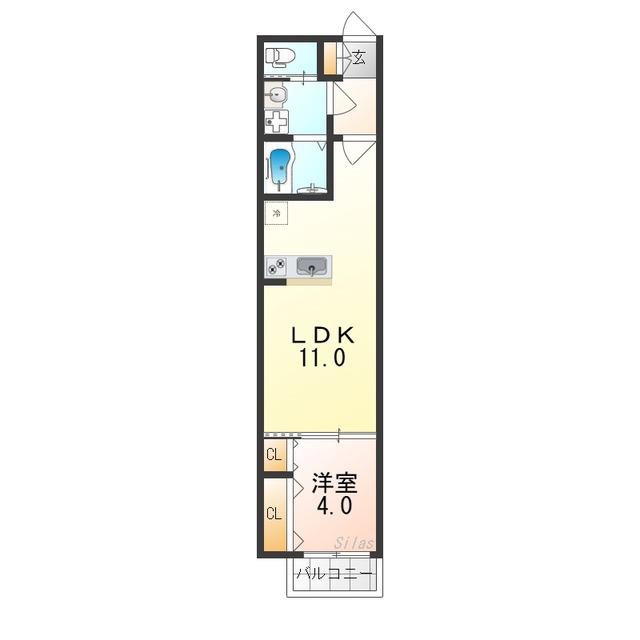 H-MAISON清水丘(1LDK/1階)の間取り写真