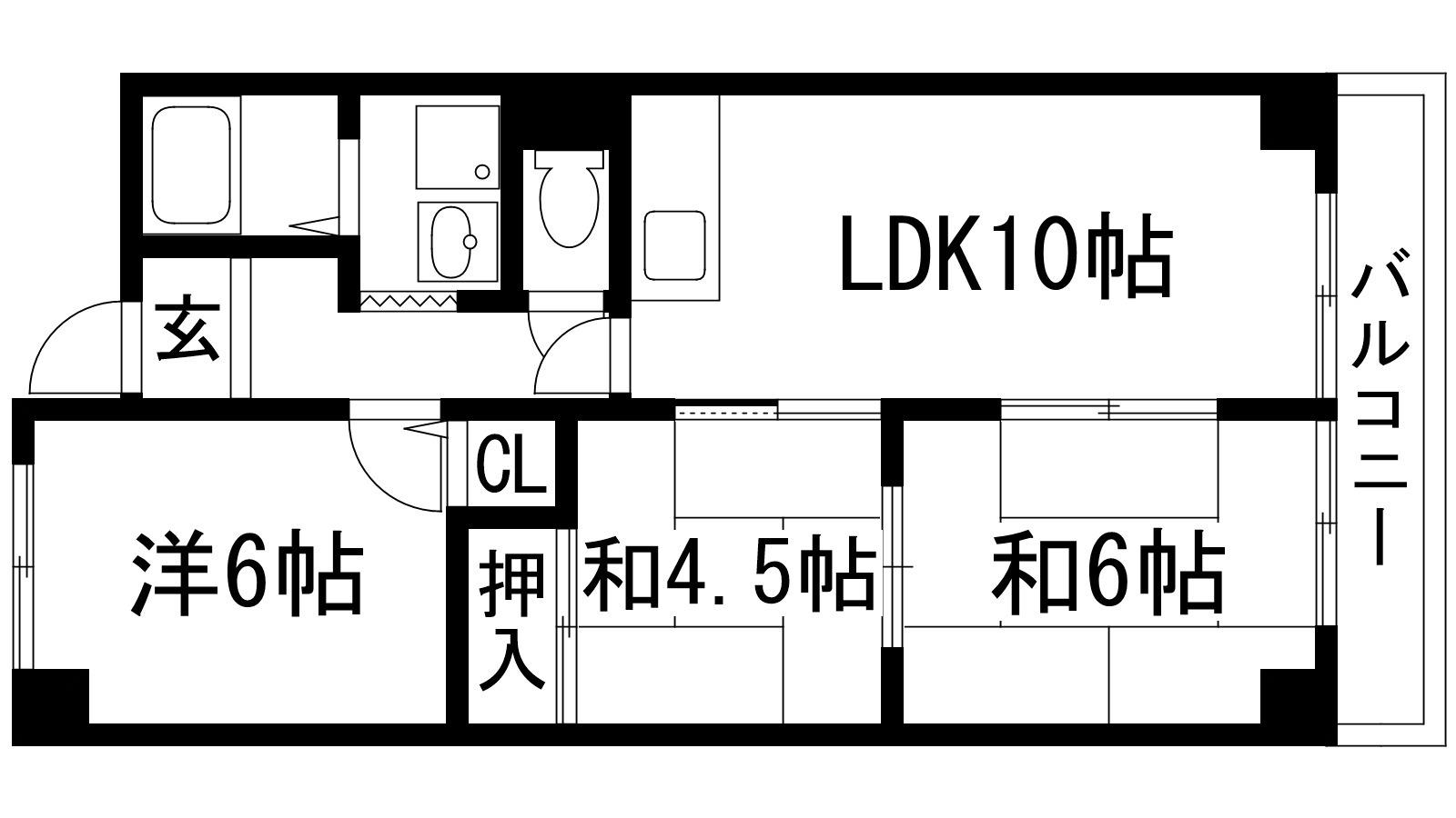 メゾンさつき(3LDK/3階)の間取り写真